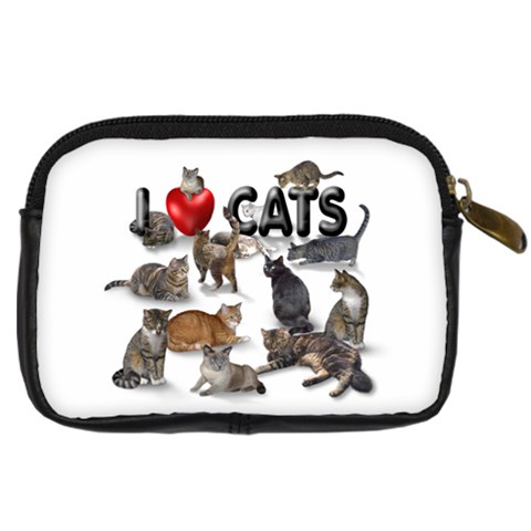 I love cats Digital Camera Leather Case from ArtsNow.com Back