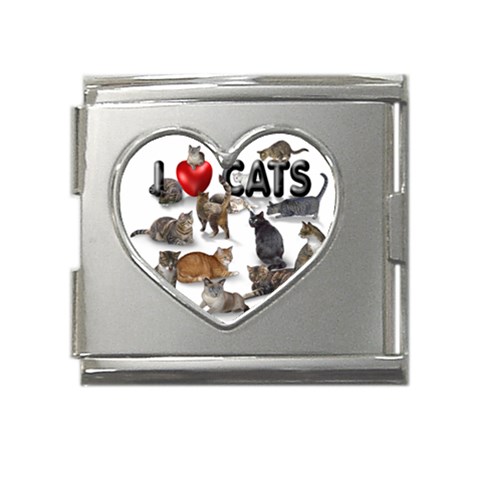 I love cats Mega Link Heart Italian Charm (18mm) from ArtsNow.com Front