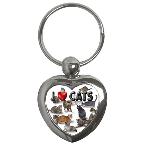 I love cats Key Chain (Heart) from ArtsNow.com Front