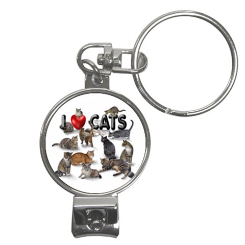 I love cats Nail Clippers Key Chain from ArtsNow.com Front