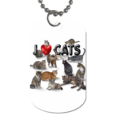 I love cats Dog Tag (One Side) from ArtsNow.com Front