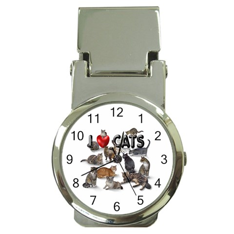 I love cats Money Clip Watch from ArtsNow.com Front