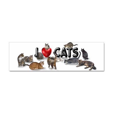 I love cats Sticker (Bumper) from ArtsNow.com Front