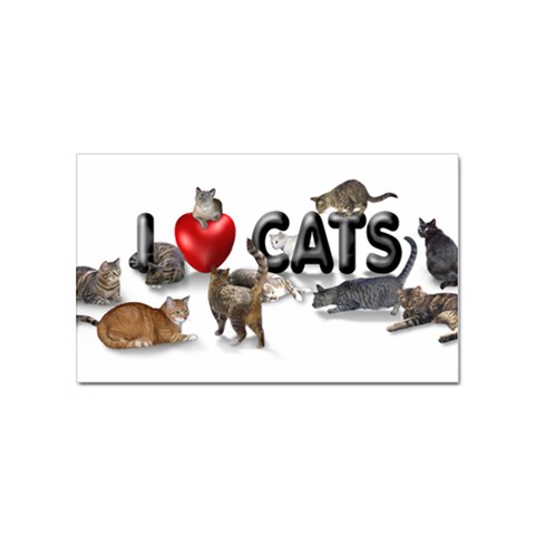 I love cats Sticker Rectangular (10 pack) from ArtsNow.com Front