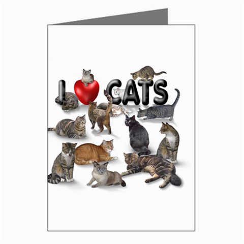 I love cats Greeting Card from ArtsNow.com Left