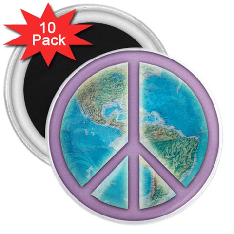 Peace 3  Magnet (10 pack) from ArtsNow.com Front