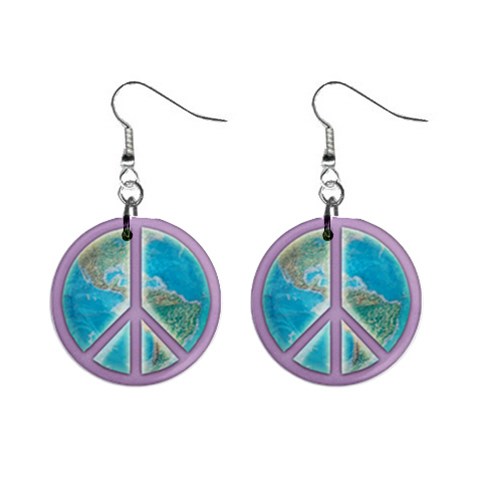 Peace 1  Button Earrings from ArtsNow.com Front