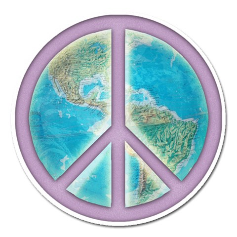 Peace Magnet 5  (Round) from ArtsNow.com Front