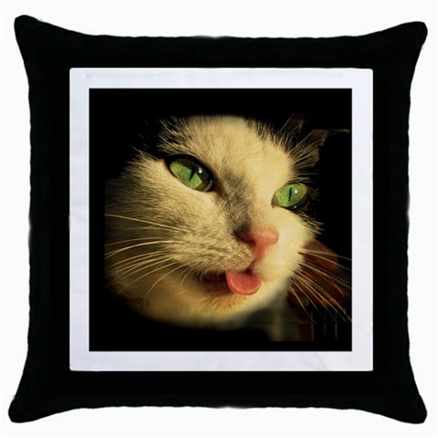 Mousy Throw Pillow Case (Black) from ArtsNow.com Front