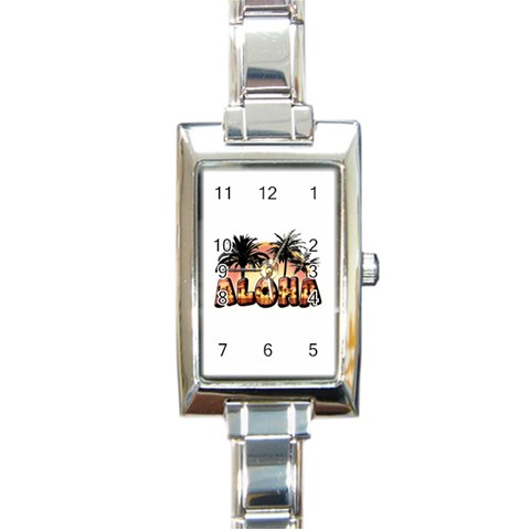 Aloha Sunset Rectangular Italian Charm Watch from ArtsNow.com Front