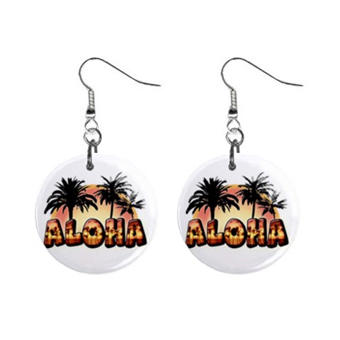 Aloha Sunset 1  Button Earrings from ArtsNow.com Front