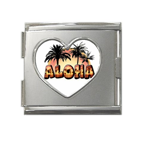 Aloha Sunset Mega Link Heart Italian Charm (18mm) from ArtsNow.com Front