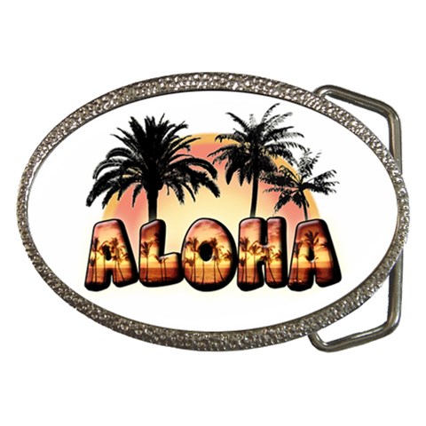 Aloha Sunset Belt Buckle from ArtsNow.com Front