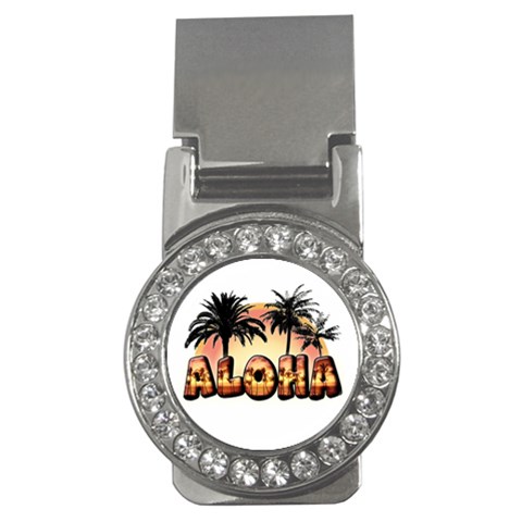 Aloha Sunset Money Clip (CZ) from ArtsNow.com Front