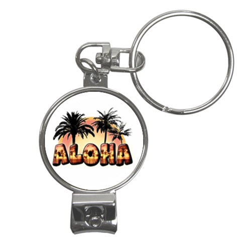 Aloha Sunset Nail Clippers Key Chain from ArtsNow.com Front