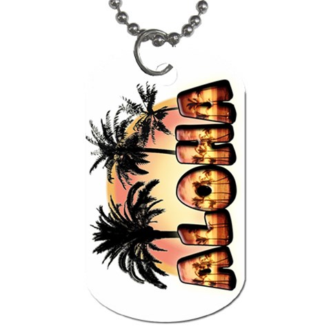 Aloha Sunset Dog Tag (One Side) from ArtsNow.com Front