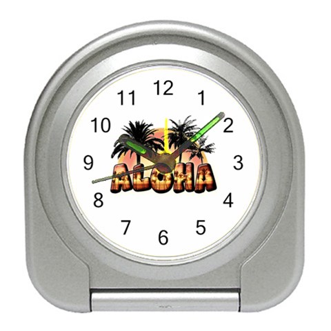 Aloha Sunset Travel Alarm Clock from ArtsNow.com Front