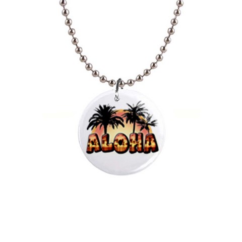 Aloha Sunset 1  Button Necklace from ArtsNow.com Front