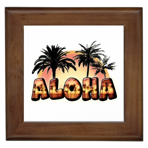 Aloha Sunset Framed Tile from ArtsNow.com Front