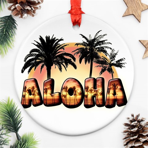 Aloha Sunset Ornament (Round) from ArtsNow.com Front