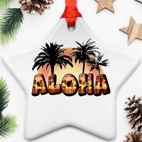 Aloha Sunset Ornament (Star) from ArtsNow.com Front