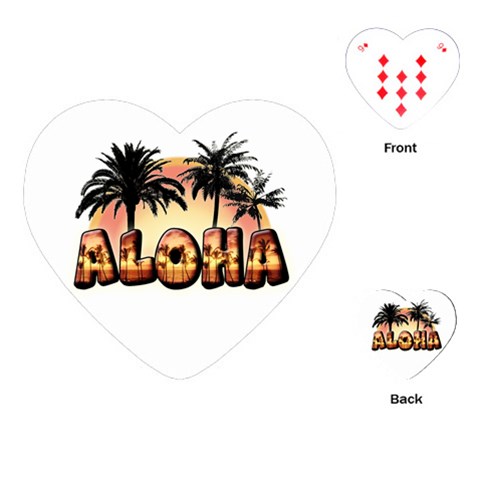 Aloha Sunset Playing Cards (Heart) from ArtsNow.com Front