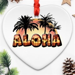 Aloha Sunset Heart Ornament (Two Sides) from ArtsNow.com Front