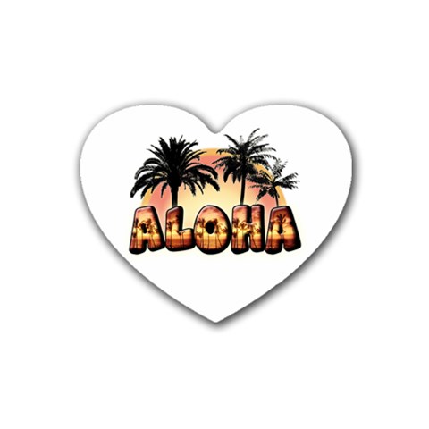 Aloha Sunset Rubber Coaster (Heart) from ArtsNow.com Front