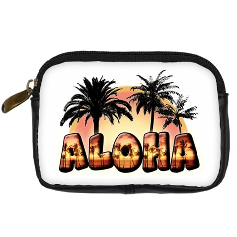 Aloha Sunset Digital Camera Leather Case from ArtsNow.com Front