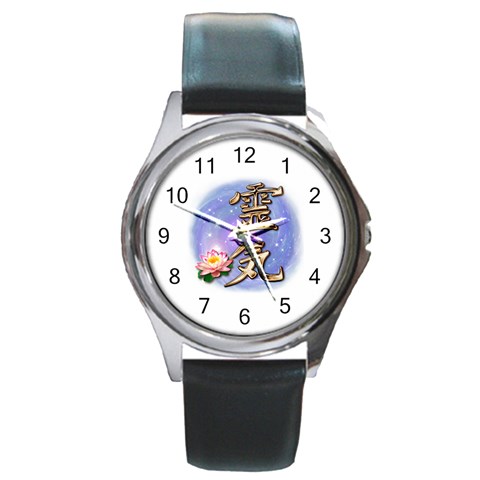 Reiki Round Metal Watch from ArtsNow.com Front