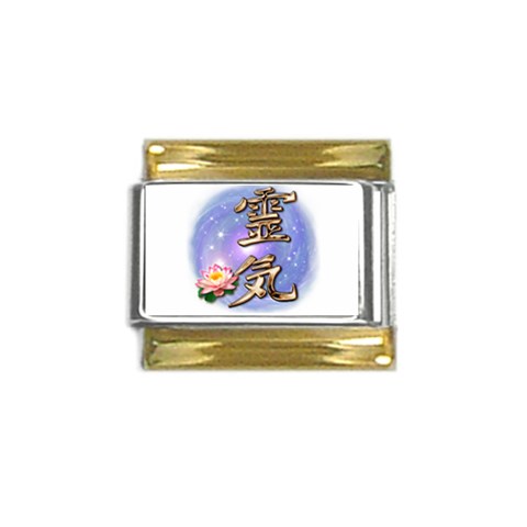 Reiki Gold Trim Italian Charm (9mm) from ArtsNow.com Front