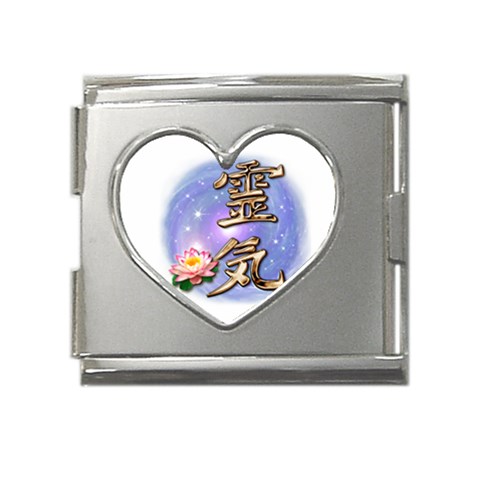 Reiki Mega Link Heart Italian Charm (18mm) from ArtsNow.com Front