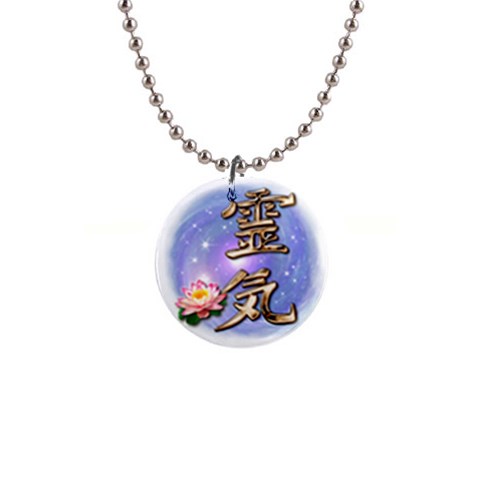 Reiki 1  Button Necklace from ArtsNow.com Front