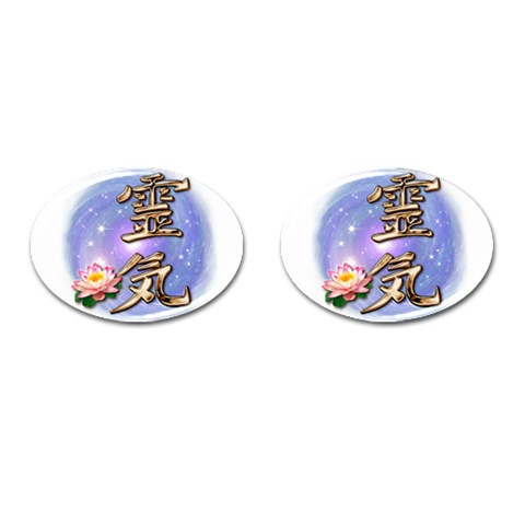 Reiki Cufflinks (Oval) from ArtsNow.com Front(Pair)