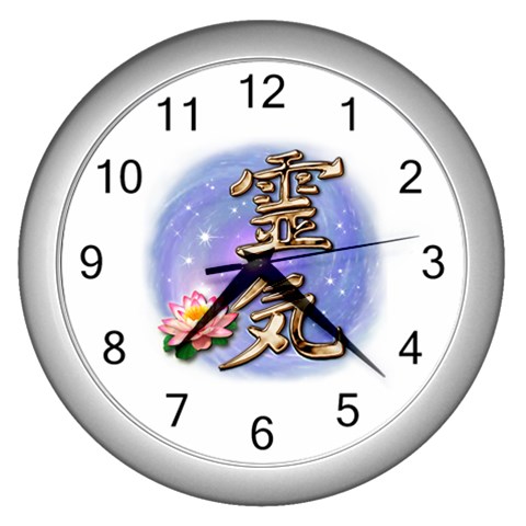 Reiki Wall Clock (Silver) from ArtsNow.com Front