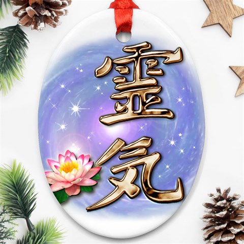 Reiki Oval Ornament (Two Sides) from ArtsNow.com Front