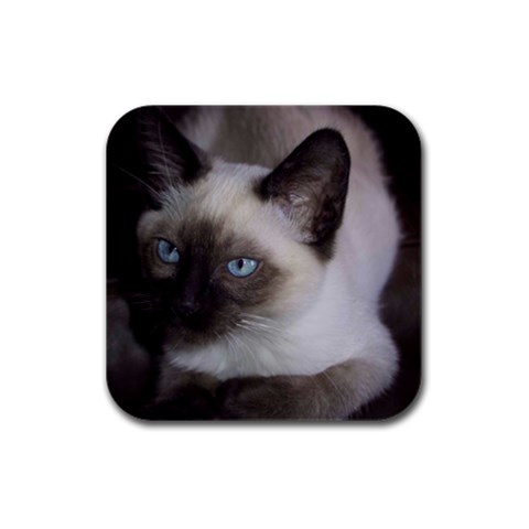 Siamese Cat Rubber Square Coaster (4 pack) from ArtsNow.com Front