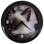 Siamese Cat Wall Clock (Black)