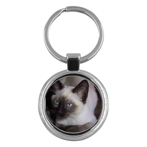 Siamese Cat Key Chain (Round) from ArtsNow.com Front