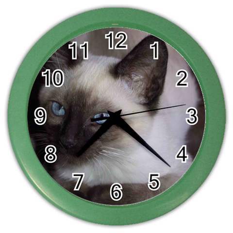 Siamese Cat Color Wall Clock from ArtsNow.com Front