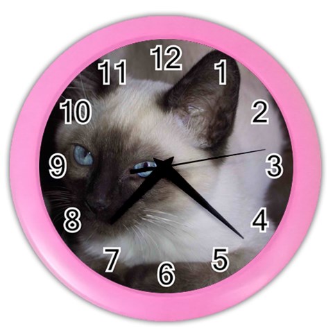 Siamese Cat Color Wall Clock from ArtsNow.com Front