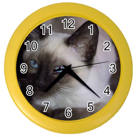 Siamese Cat Color Wall Clock from ArtsNow.com Front