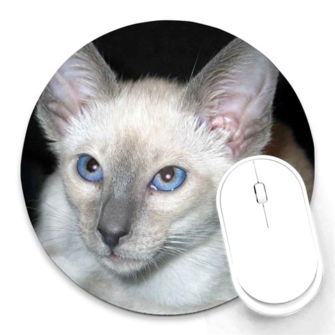 Siamese Cat D2 Round Mousepad from ArtsNow.com Front