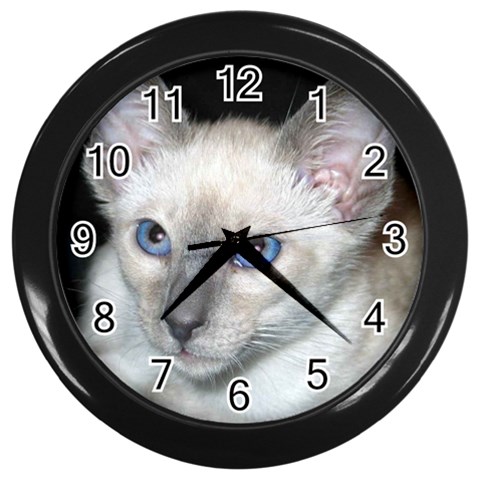 Siamese Cat D2 Wall Clock (Black) from ArtsNow.com Front