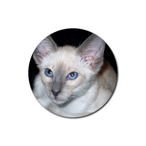 Siamese Cat D2 Rubber Round Coaster (4 pack) from ArtsNow.com Front