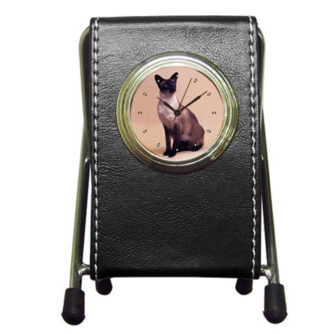 Siamese Pen Holder Desk Clock from ArtsNow.com Front