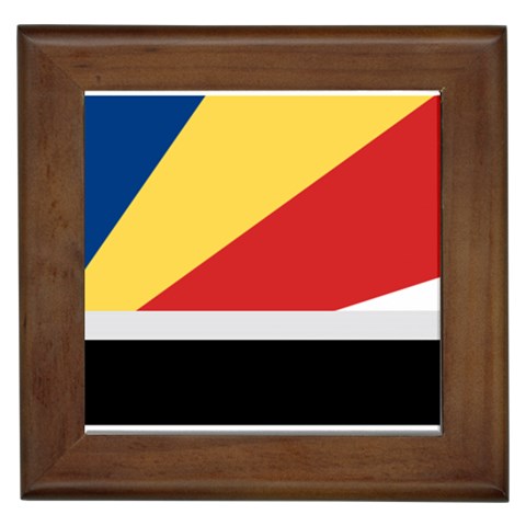 Seychellois Flag Framed Tile from ArtsNow.com Front