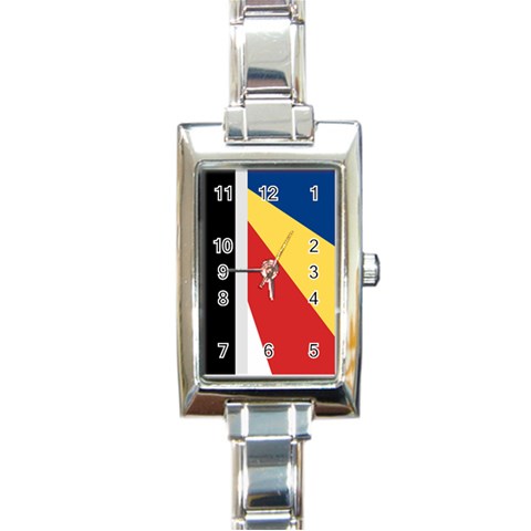 Seychellois Flag Rectangular Italian Charm Watch from ArtsNow.com Front