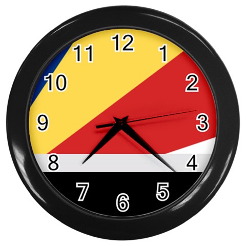 Seychellois Flag Wall Clock (Black) from ArtsNow.com Front