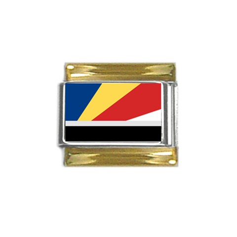 Seychellois Flag Gold Trim Italian Charm (9mm) from ArtsNow.com Front